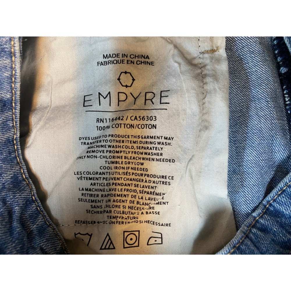 Empyre Womens Wide Leg Jeans Blue Medium Wash High Rise Panel Seam Streetwear - Picture 11 of 14